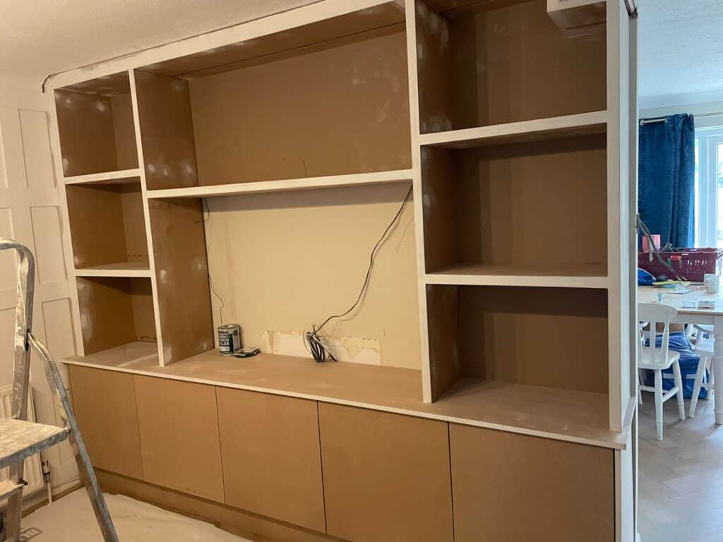 Cheshunt, build new TV unit, installation of led light, painting the TV unit